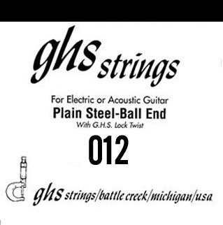 GHS - Singles - Plain Steel Strings - 012 #012