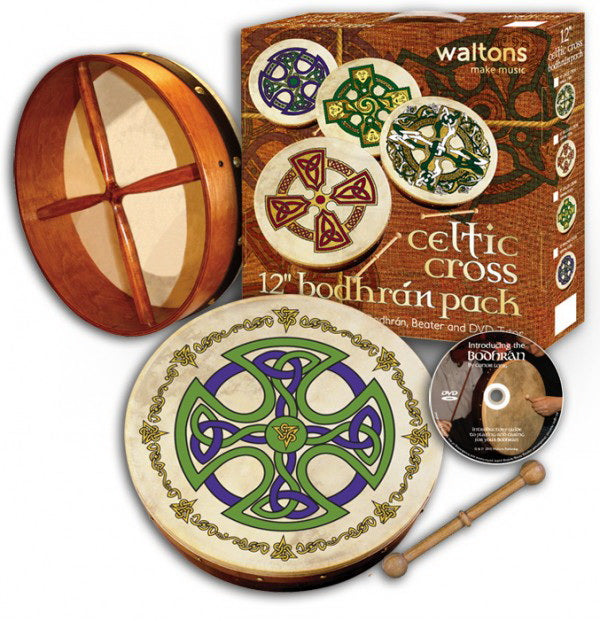 Waltons - 12" Bodhrán Drum Pack, Brosna Cross #10AWAL-P2504