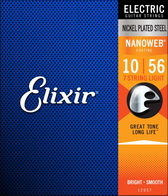 Elixir - 7-String Light Electric Nickel Plated Steel With Nanoweb Coating .010 - .056 #12057