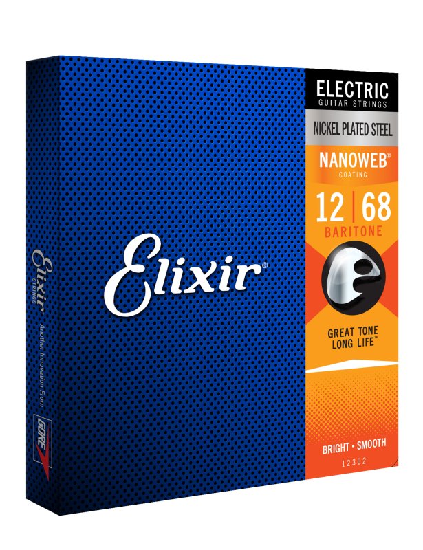 Elixir - Baritone Electric Nickel Plated Steel With Nanoweb Coating (.012 - .068) #12302