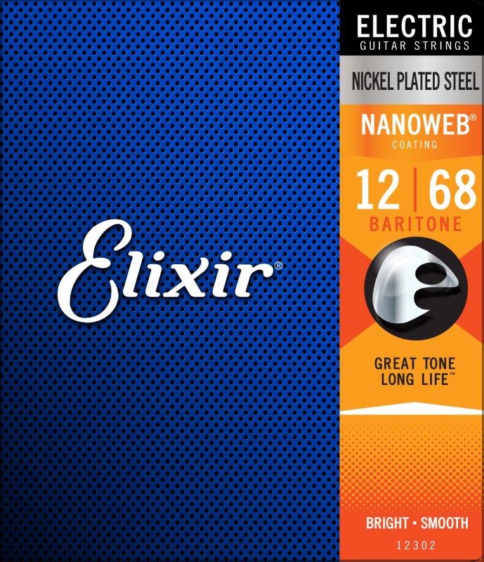 Elixir - Baritone Electric Nickel Plated Steel With Nanoweb Coating (.012 - .068) #12302