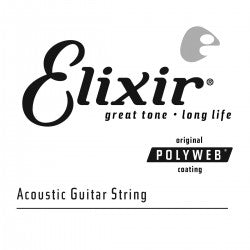 Elixir - 80/20 Bronze Acoustic Guitar String with Polyweb Coating - .039 #13139