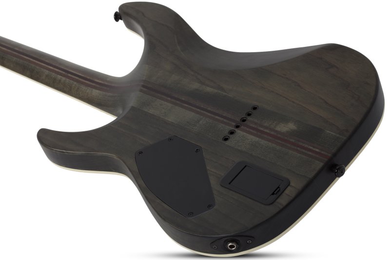 Schecter - Solid Body Electric Guitar with Swamp Ash Body, Maple/Walnut/Padauk Neck - Satin Black #1347-SHC
