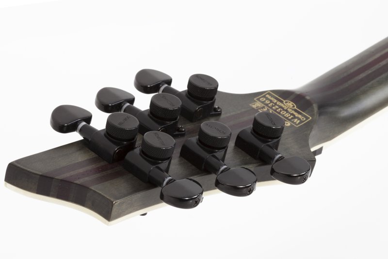 Schecter - Solid Body Electric Guitar with Swamp Ash Body, Maple/Walnut/Padauk Neck - Satin Black #1347-SHC