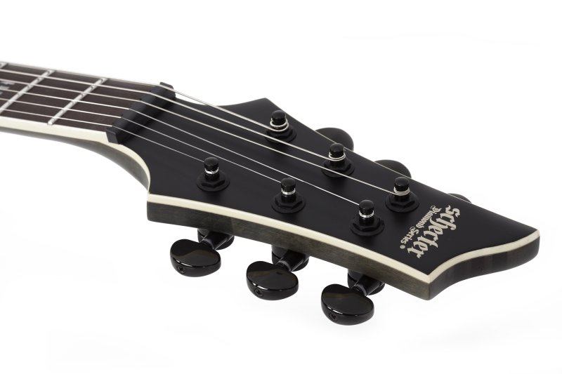 Schecter - Solid Body Electric Guitar with Swamp Ash Body, Maple/Walnut/Padauk Neck - Satin Black #1347-SHC