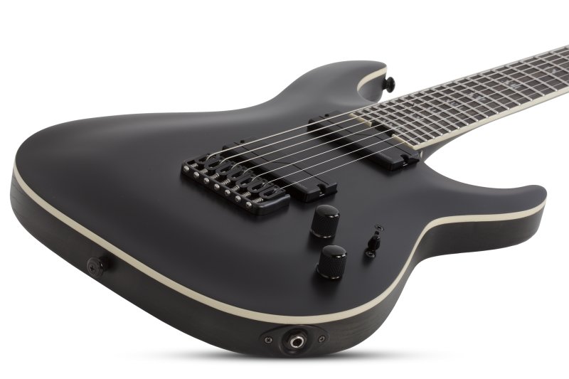 Schecter - Solid Body Electric Guitar with Swamp Ash Body - Satin Black #1349-SHC