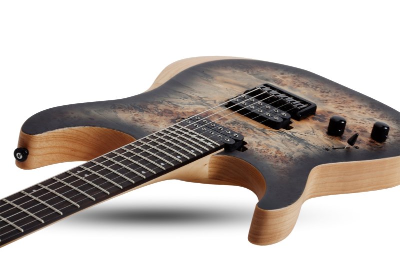 Schecter - Reaper-6 Solid Body Electric Guitar, Satin Charcoal Burst #1500-SHC