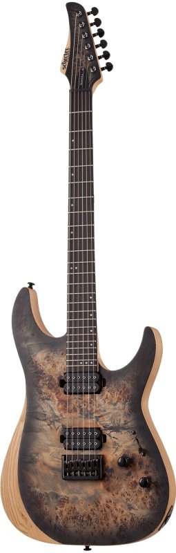 Schecter - Reaper-6 Solid Body Electric Guitar, Satin Charcoal Burst #1500-SHC