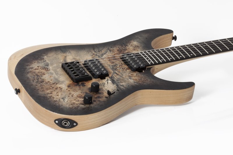 Schecter - Reaper-6 Solid Body Electric Guitar, Satin Charcoal Burst #1500-SHC