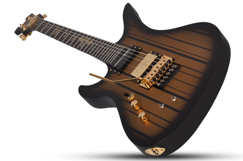 Schecter - Synyster Gates Custom-S Left-Handed Electric Guitar, Satin Gold Burst #1744-SHC
