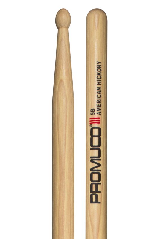 Promuco - American Hickory 5B Drumsticks, Wood Tip #18015BX