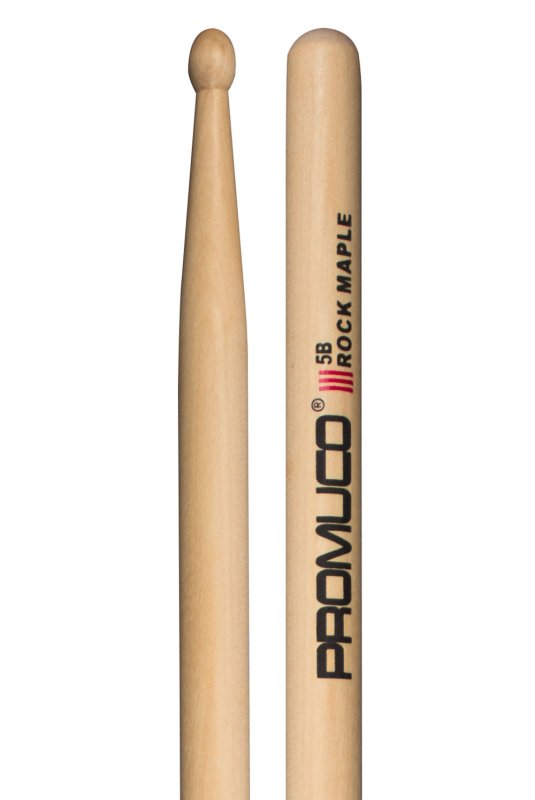 Promuco - Rock Maple Drumsticks - 5B, Wood Tip #18025BX