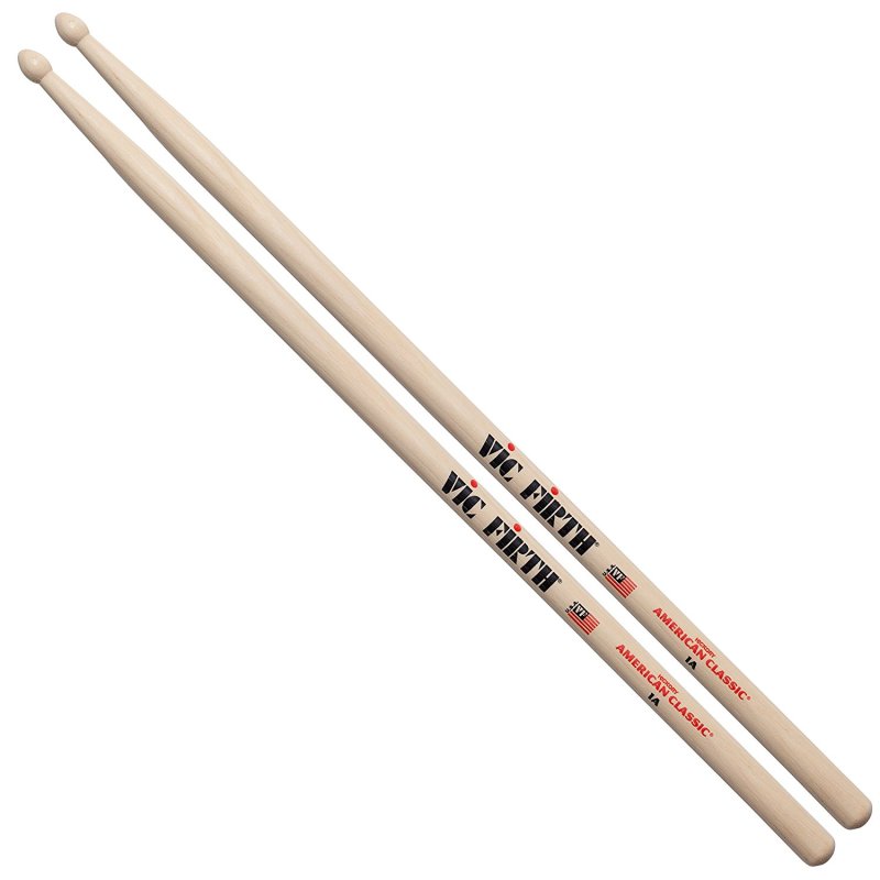 Vic Firth - 1A American Classic Drumsticks, Wood Tip #1A