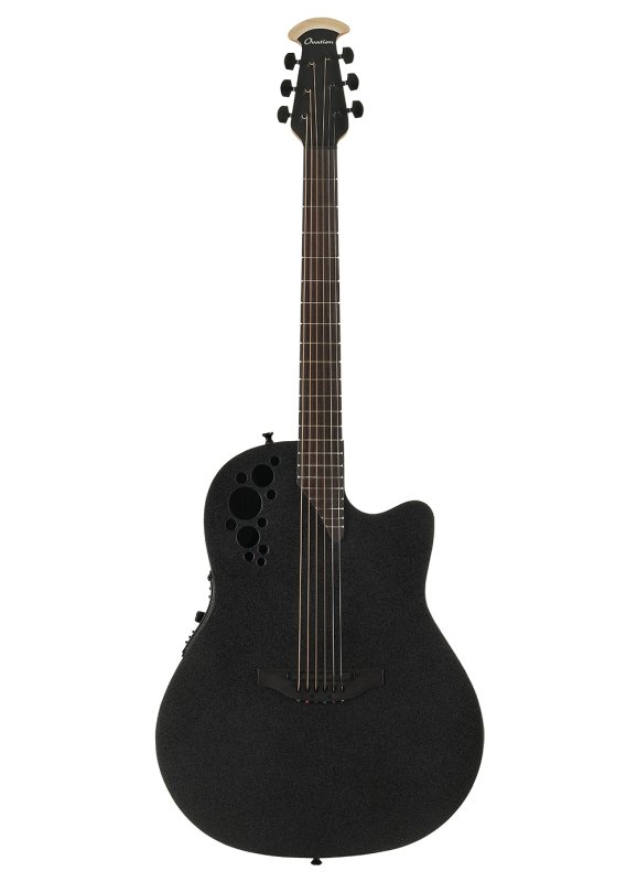 Ovation - Elite TX Deep Contour Acoustic-Electric Guitar - Textured Black #2078TX-5