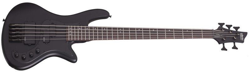Schecter - 5-string Electric Bass with Basswood Body, Maple Neck, Rosewood Fingerboard, Satin Black #2523-SHC