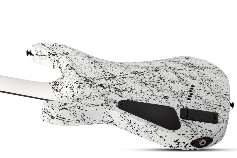 Schecter - C-1 Ink Bomb Electric Guitar, White with Black Splatters #2986-SHC