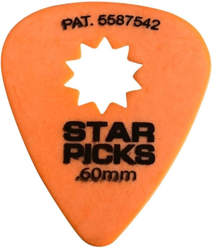 Cleartone - Star Picks Delrin Guitar Picks Blister Pack - .60mm Orange (12 Pack) #30022-CLR