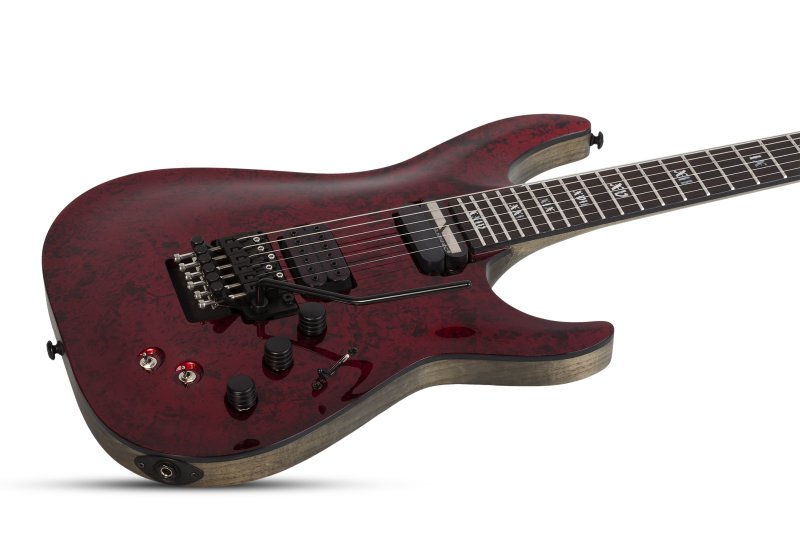 Schecter - Solidbody Electric Guitar with Swamp Ash Body, Maple/Bubinga Neck, Ebony Fretboard, Red Reign #3057-SHC
