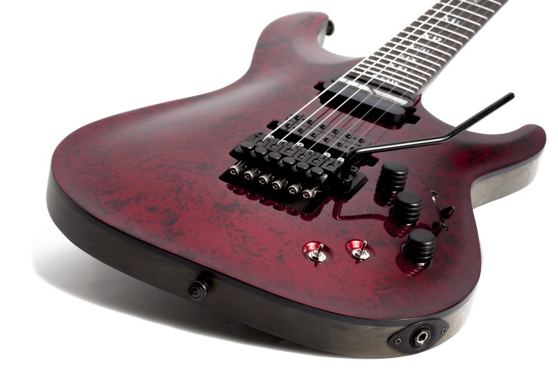 Schecter - Solidbody Electric Guitar with Swamp Ash Body, Maple/Bubinga Neck, Ebony Fretboard, Red Reign #3057-SHC