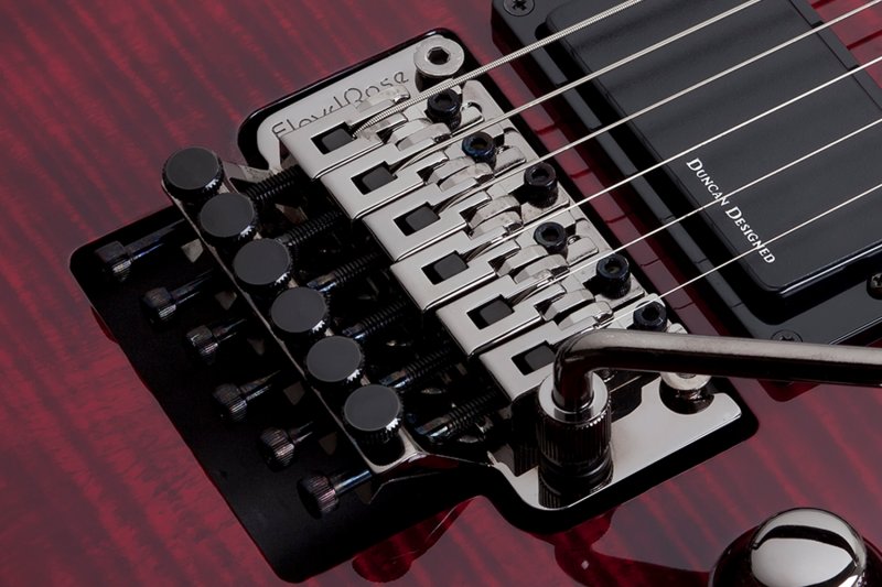 Schecter - Demon 6 FR Series Electric Guitar, Crimson Red Burst #3247-SHC