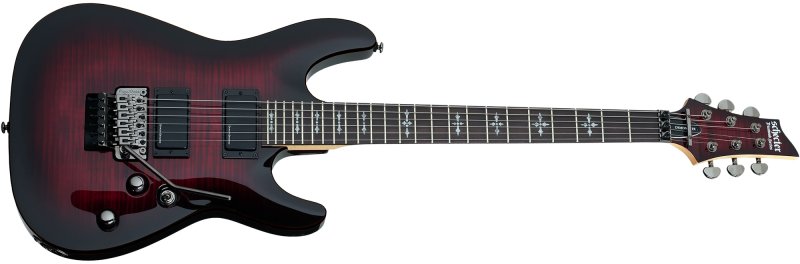 Schecter - Demon 6 FR Series Electric Guitar, Crimson Red Burst #3247-SHC