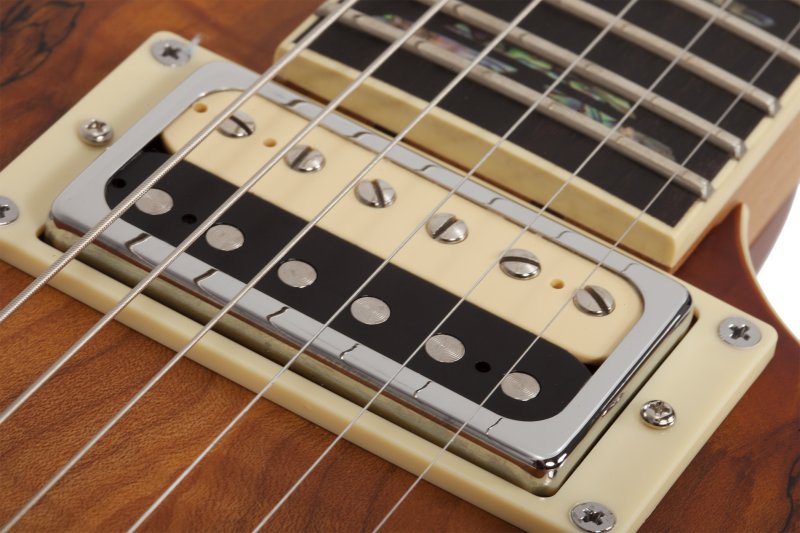 Schecter - C-1 Exotic Spalted Maple Electric Guitar, Satin Natural Vintage Burst #3338-SHC