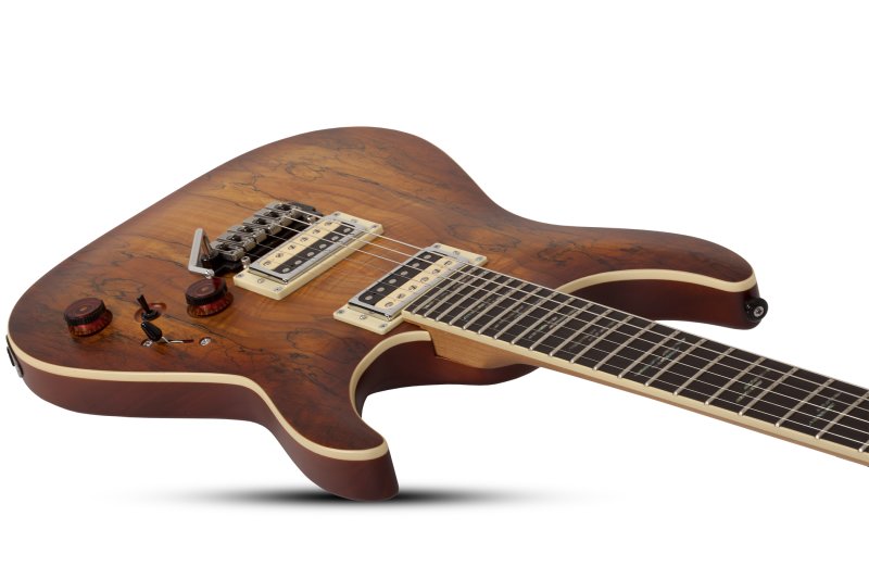 Schecter - C-1 Exotic Spalted Maple Electric Guitar, Satin Natural Vintage Burst #3338-SHC