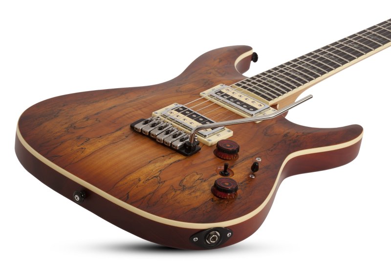 Schecter - C-1 Exotic Spalted Maple Electric Guitar, Satin Natural Vintage Burst #3338-SHC