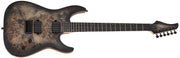 Schecter - C-6 Pro Electric Guitar Burl Top, Coil Split Tap, Charcoal Burst #3631-SHC