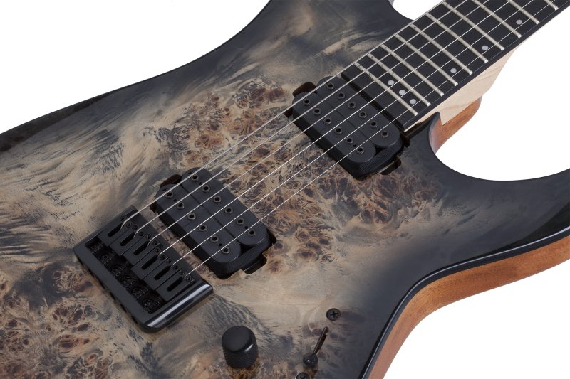 Schecter - C-6 Pro Electric Guitar Burl Top, Coil Split Tap, Charcoal Burst #3631-SHC