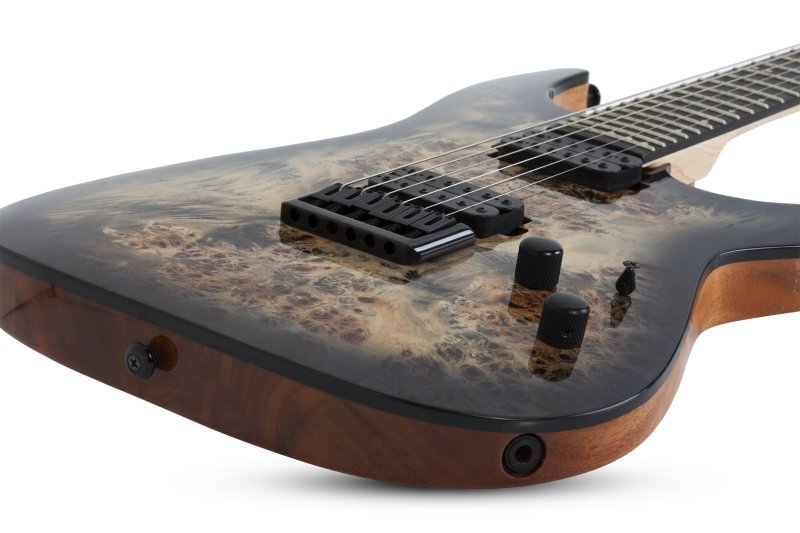 Schecter - C-6 Pro Electric Guitar Burl Top, Coil Split Tap, Charcoal Burst #3631-SHC