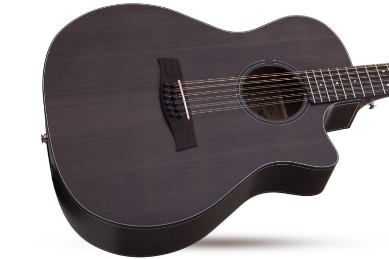 Schecter - Orleans Studio-12 Acoustic Guitar in Satin See Thru Black Finish #3714-SHC