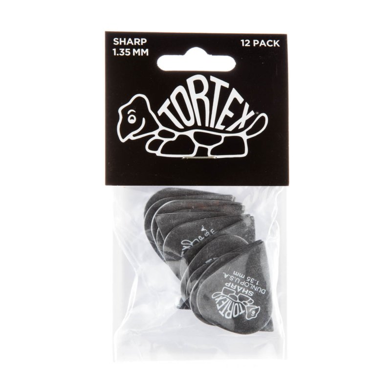 Dunlop - Black 1.35mm Tortex® Sharp Guitar Pick (12/pack) #412P1.35