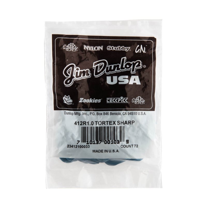 Dunlop - Blue 1.00mm Tortex® Sharp Guitar Pick (72/bag) #412R-100