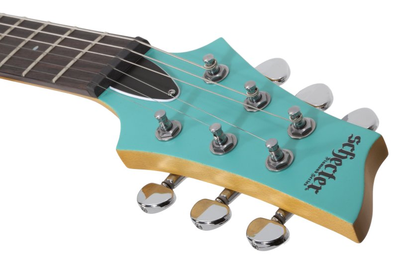 Schecter - C-6 Deluxe 6-String Electric Guitar, Satin Aqua #428-SHC