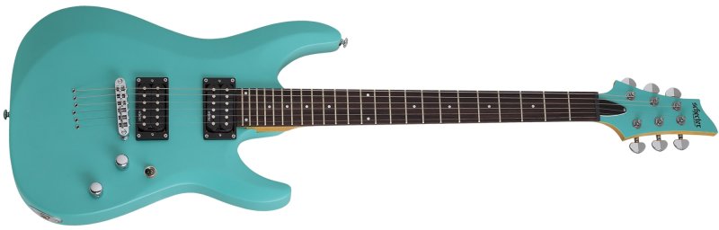 Schecter - C-6 Deluxe 6-String Electric Guitar, Satin Aqua #428-SHC