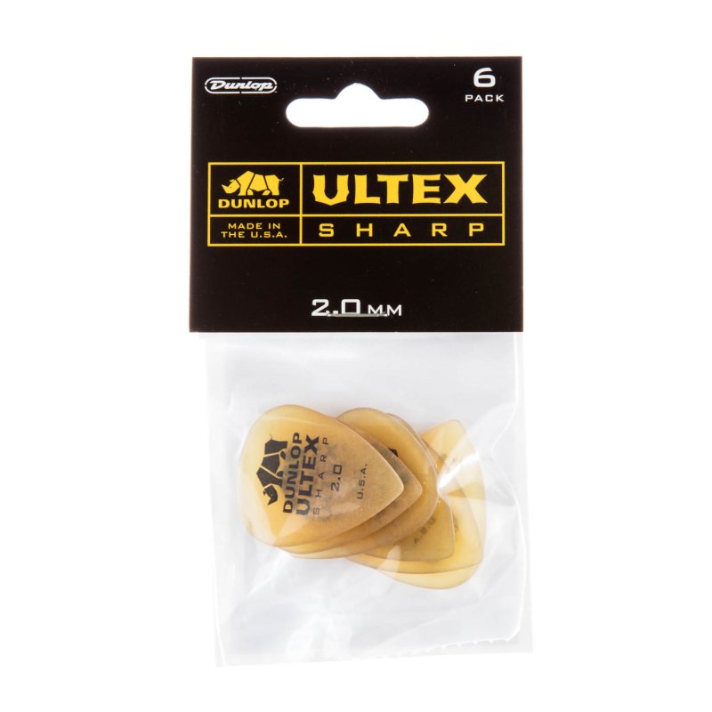 Dunlop - 2.0mm Ultex® Sharp Guitar Picks (6/pack) #433P2.00