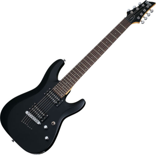 Schecter - C-7 Deluxe 7-String Electric Guitar, Satin Black #437-SHC