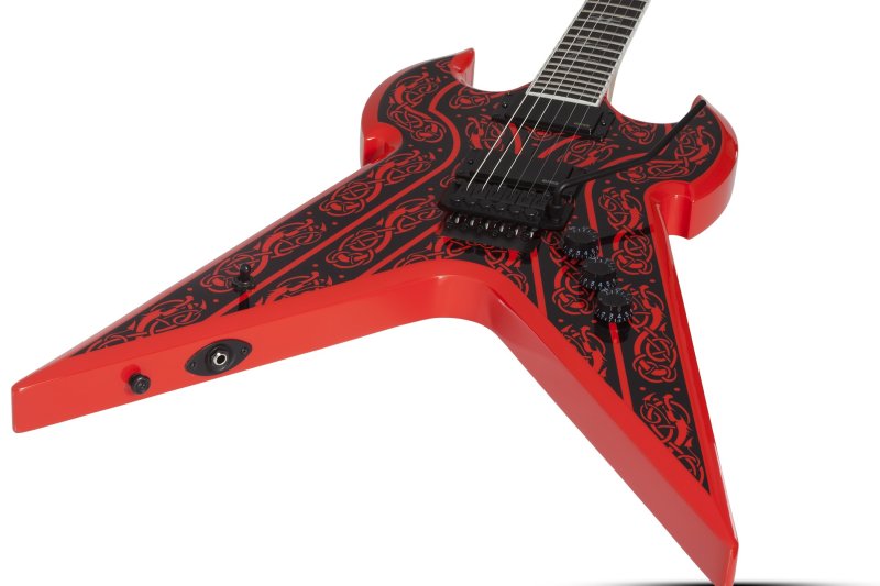 Schecter - Warhammer FR Norse Dragon Pinstripe Electric Guitar, Red #4580-SHC