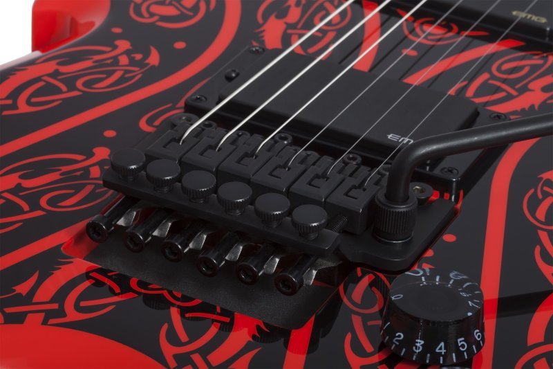 Schecter - Warhammer FR Norse Dragon Pinstripe Electric Guitar, Red #4580-SHC