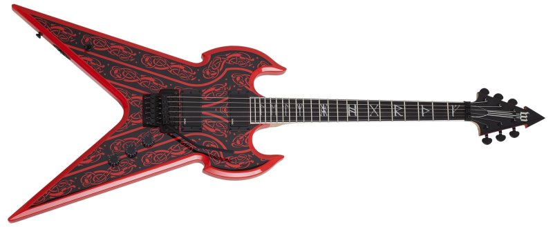 Schecter - Warhammer FR Norse Dragon Pinstripe Electric Guitar, Red #4580-SHC