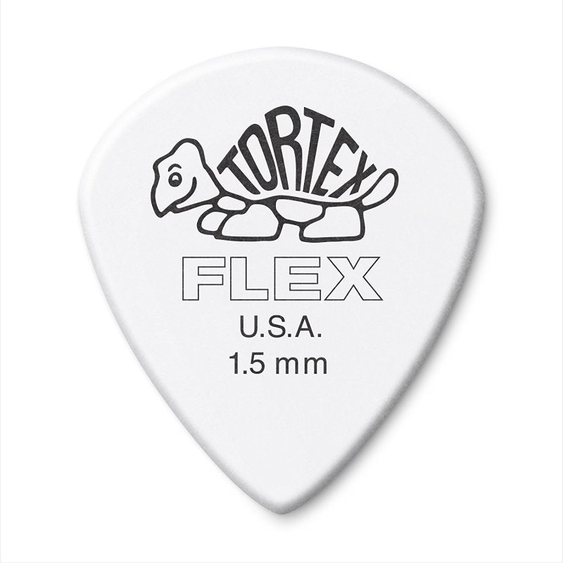 Dunlop - Tortex Flex Jazz III Guitar Pick, 1.5mm, White - 12 Pack #468P1.5