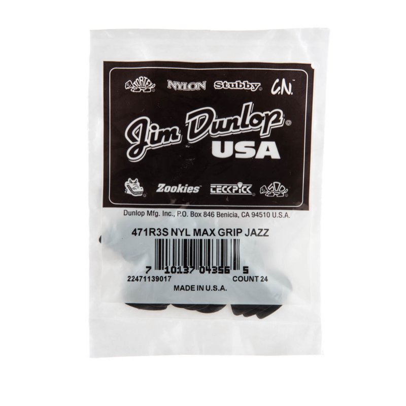Dunlop - Max-grip® Jazz III Stiffo Pick (24/pack) #471R3S