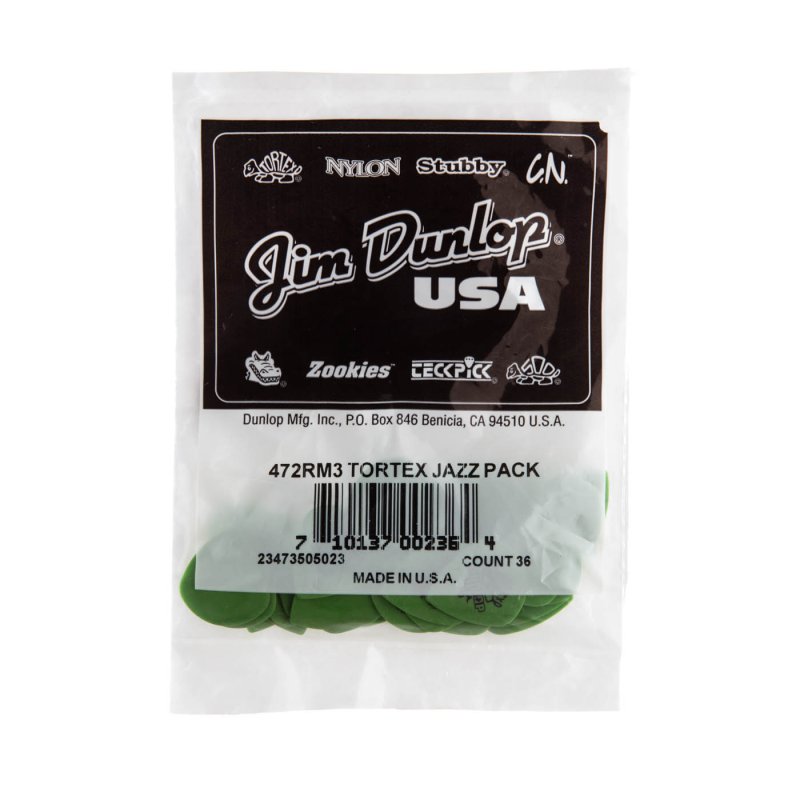 Dunlop - Green Tortex® Jazz III Guitar Pick (36/bag) #472RM3