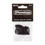 Dunlop - Black Stiffo Nylon Jazz III Guitar Pick #47P3-S