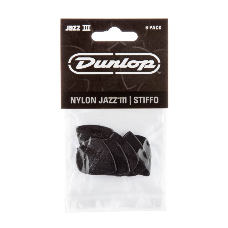 Dunlop - Black Stiffo Nylon Jazz III Guitar Pick #47P3-S