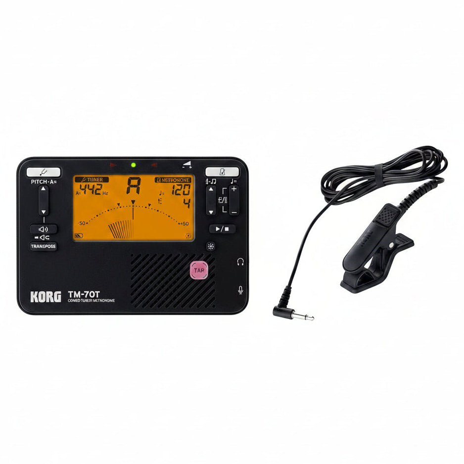Korg - TM-70C Black Combo Tuner Metronome with Contact Microphone