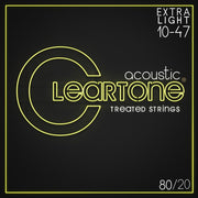 Cleartone - 80/20 Bronze Treated Acoustic Guitar Strings. Extra Light (10-47) #7610