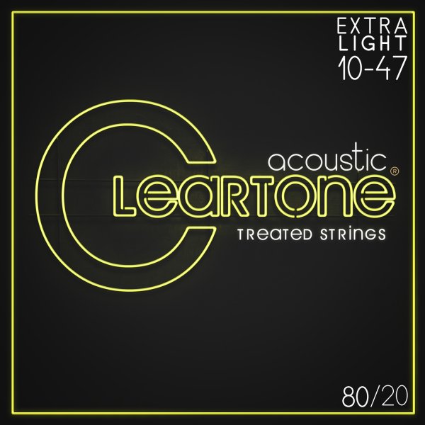 Cleartone - 80/20 Bronze Treated Acoustic Guitar Strings. Extra Light (10-47) #7610