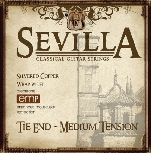Cleartone - Sevilla Series Treated Nylon Classical Guitar Strings. Medium Tension - Tie Ends #8440-CLR